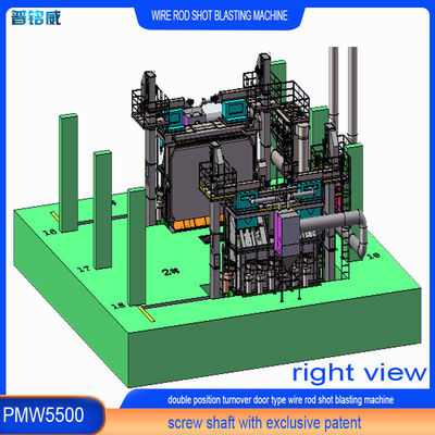 Pmw 5500 Wire Rod Coil Shot Blasting Machine для непрерывной работы на базе топливно-электрического топлива