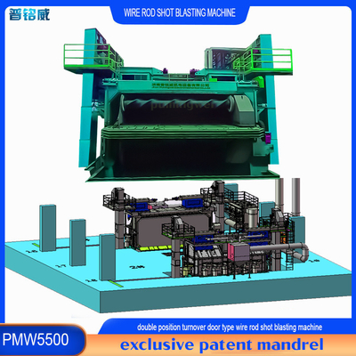 5500 мм Mandrill Pumingwei Wire Rod Coil Shot Blasting Machine и автоматическая функция