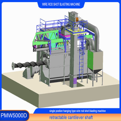 PMW5000D Wire Rod Coil Shot Blasting Machine с однопозиционным PLC винтовым манделем