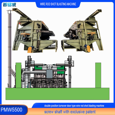 Стальная PMW5500 Swing Door Wire Rod Coil Shot Blasting Machine с индивидуальными характеристиками
