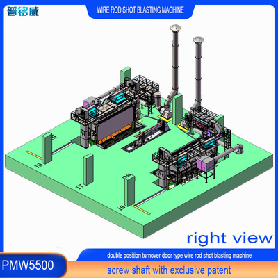 Стальная PMW5500 Swing Door Wire Rod Coil Shot Blasting Machine с индивидуальными характеристиками
