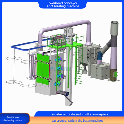 Qseries Continuous Overhead Chain Conveyor Shot Blasting Machine для небольших объектов