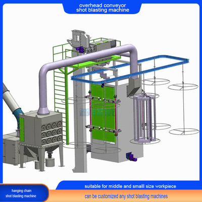 Qseries Continuous Overhead Chain Conveyor Shot Blasting Machine для небольших объектов