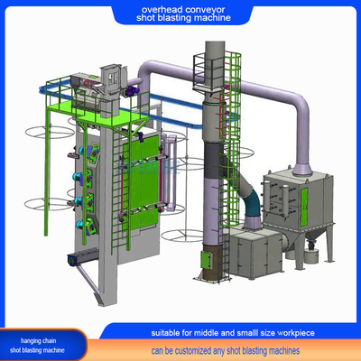 Qseries Continuous Overhead Chain Conveyor Shot Blasting Machine для небольших объектов