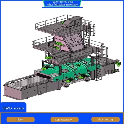 Специализированная QWD серия Wire Mesh Belt Shot Blasting Machine для пластиковых изделий