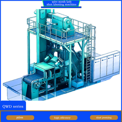 Специализированная QWD серия Wire Mesh Belt Shot Blasting Machine для пластиковых изделий