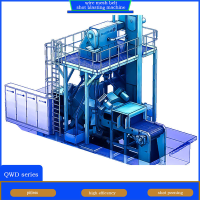 Специализированная QWD серия Wire Mesh Belt Shot Blasting Machine для пластиковых изделий