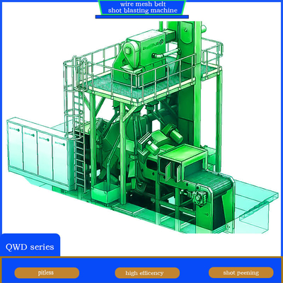 Специализированная QWD серия Wire Mesh Belt Shot Blasting Machine для пластиковых изделий